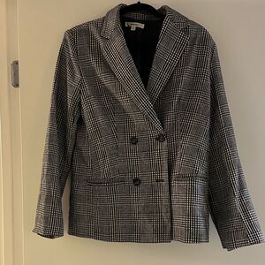 Classic Black and White Checkered Blazer